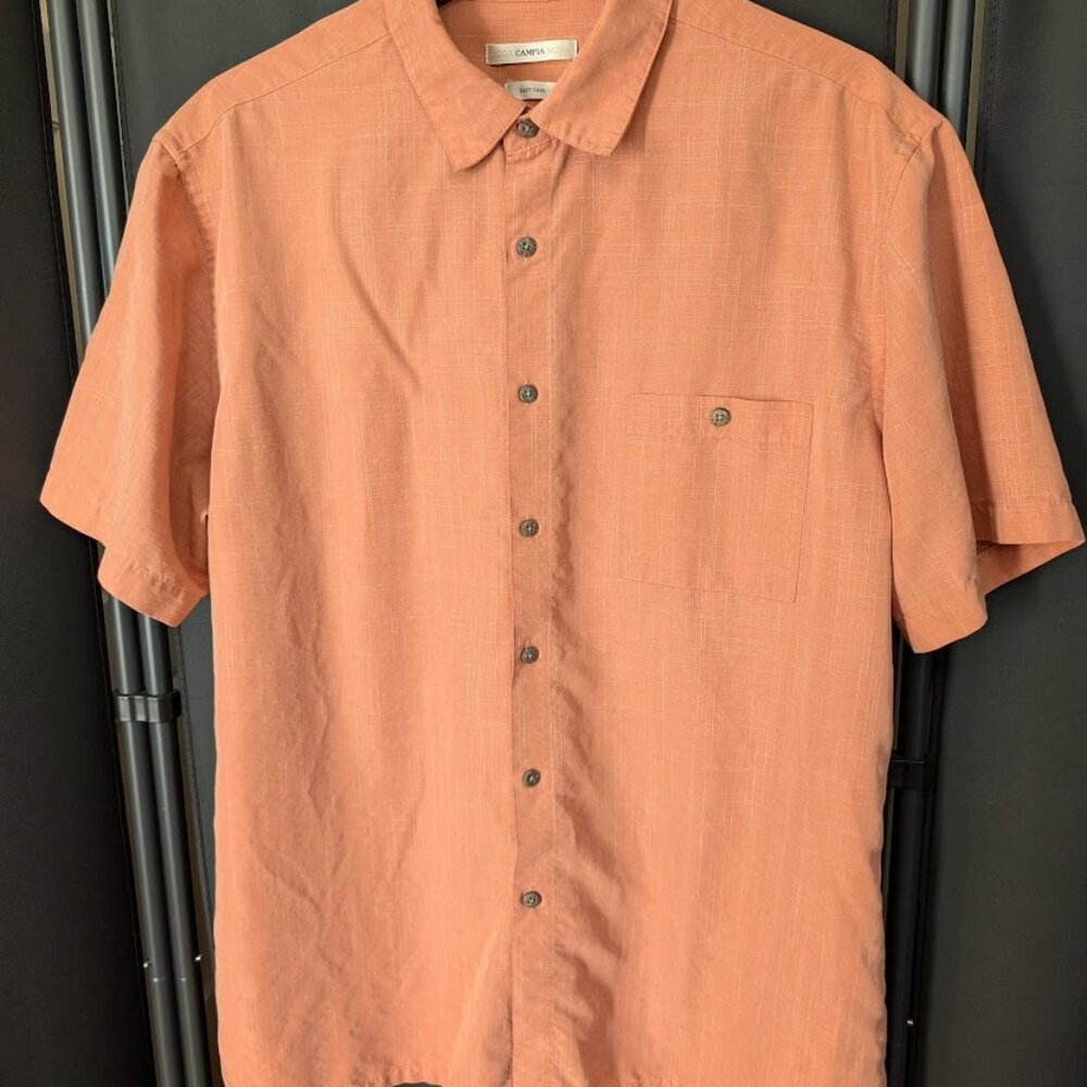 Moda Campia Orange Short Sleeve Button-Down